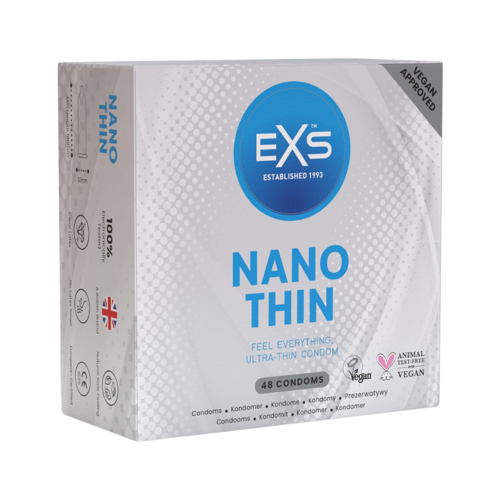 EXS Nano Thin Condoms | Natural Latex & Silicone Lubricated