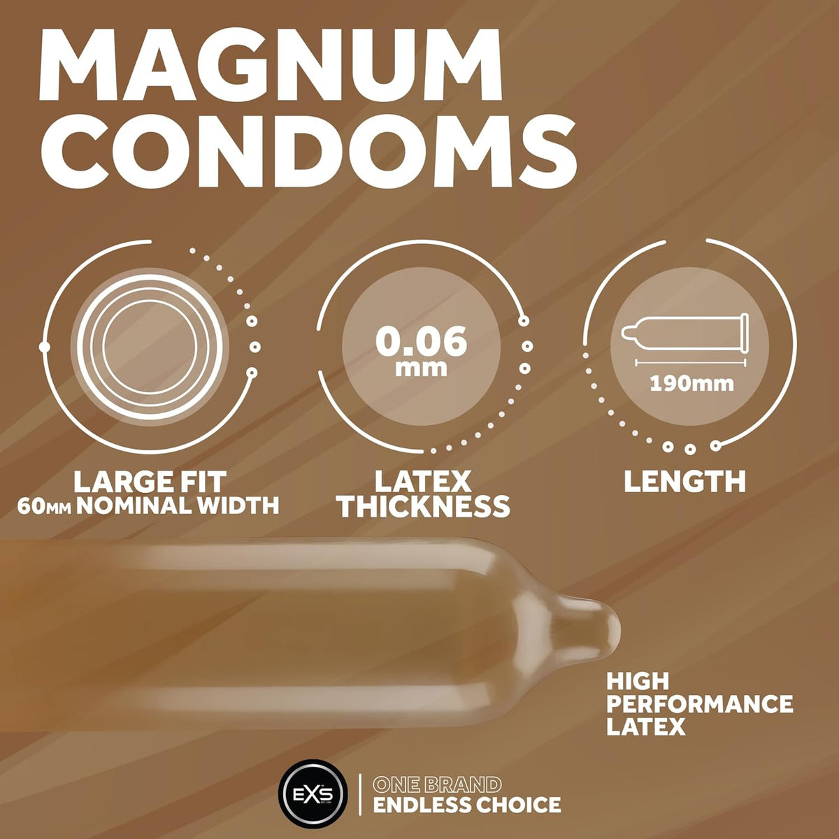 EXS Magnum Large Condoms | 190mm x 60mm | EXS Condoms