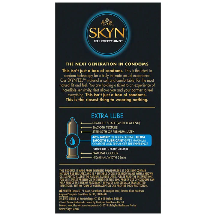 Skyn Extra Lubricated Non-Latex Condoms | EXS Condoms Skyn Extra Lubricated Non-Latex Condoms | EXS Condoms