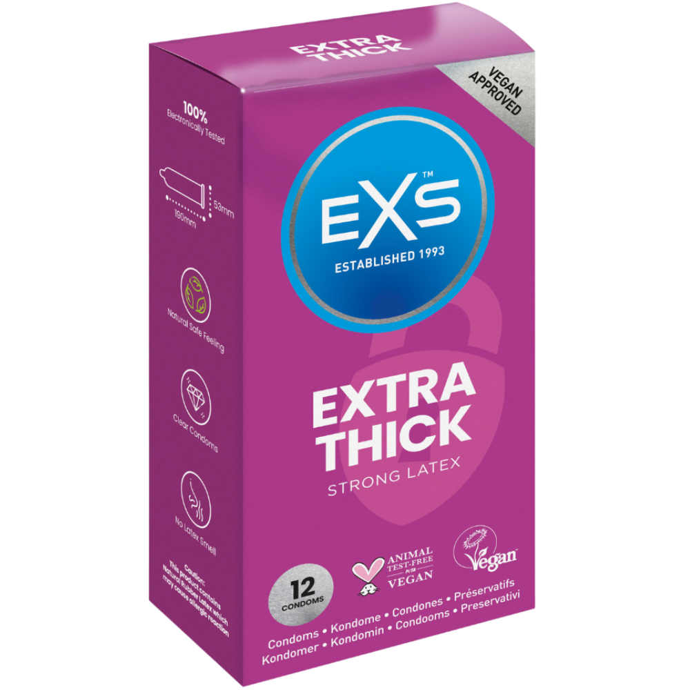 EXS | Extra Safe Condoms | Ensure Your Safety & Protection | 0.082mm | Vegan