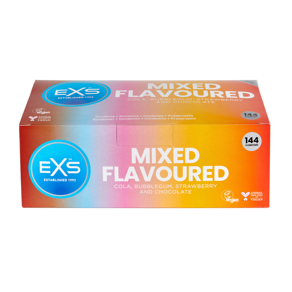 EXS | Mixed Flavoured Condoms | Natural Latex & Silicone Lubricated | Vegan