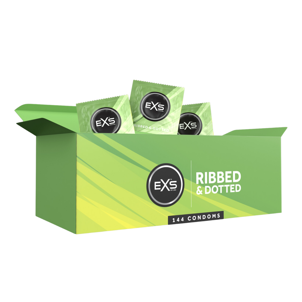 EXS Ribbed & Dotted Condoms | Textured | Natural Latex & Silicone Lubricated