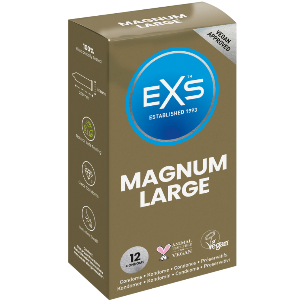 EXS | Magnum Condoms | Natural Latex & Silicone Lubricated | Large Size | Vegan
