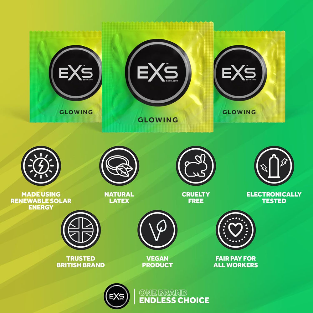 EXS Glow in The Dark Condoms | Vegan Friendly | EXS Condoms | EXS Condoms EXS Glow in The Dark Condoms | Vegan Friendly | EXS Condoms | EXS Condoms