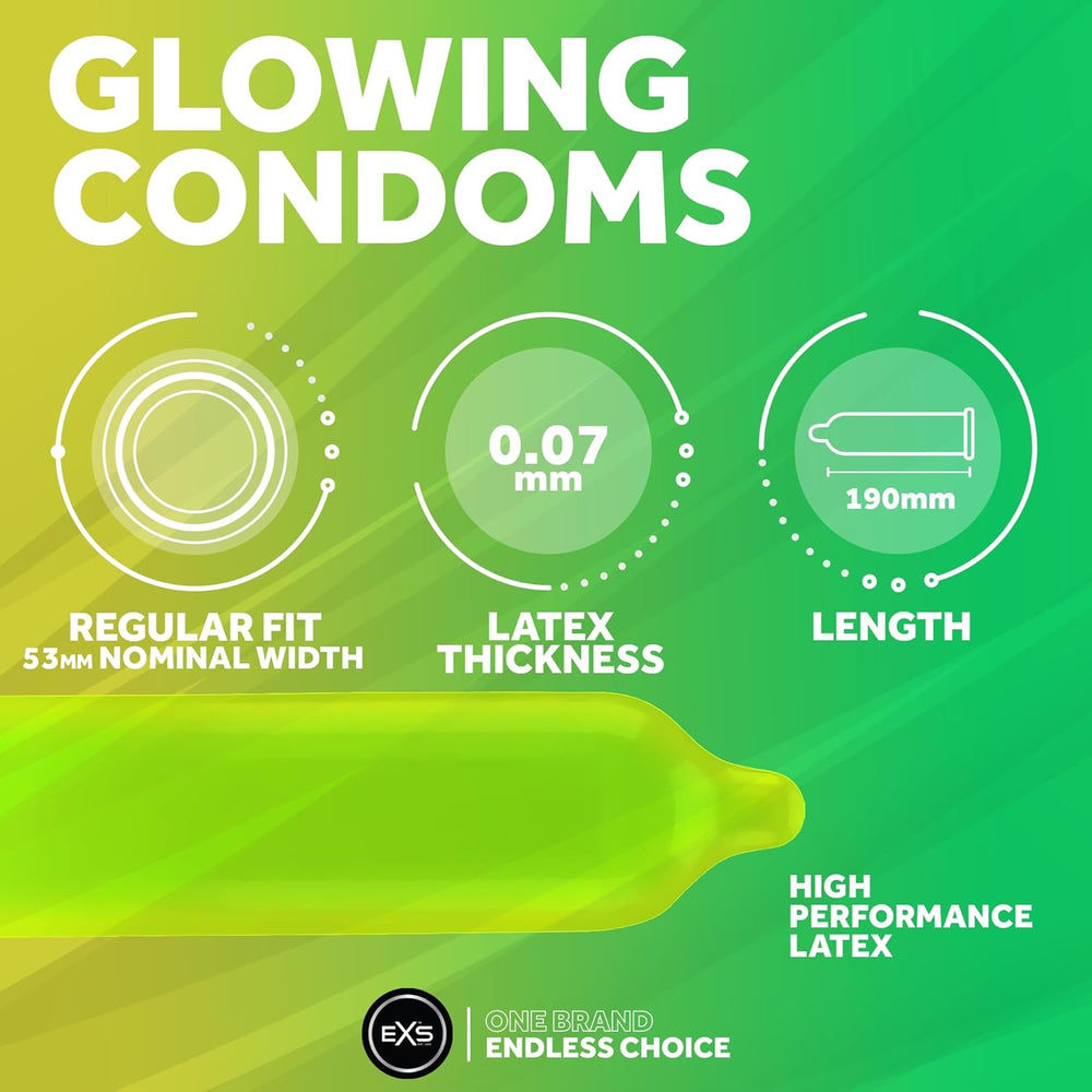 EXS Glow in The Dark Condoms | Vegan Friendly | EXS Condoms | EXS Condoms EXS Glow in The Dark Condoms | Vegan Friendly | EXS Condoms | EXS Condoms