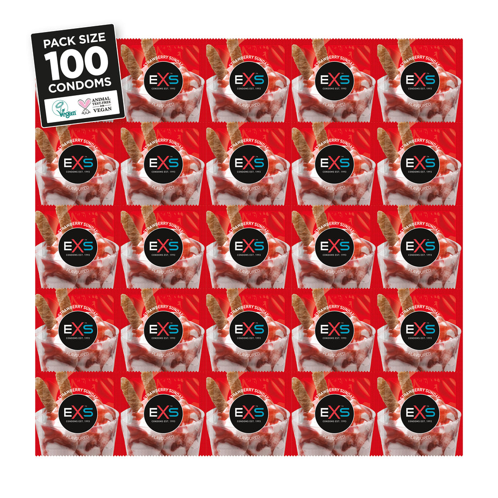 pack of 100 strewberry condoms